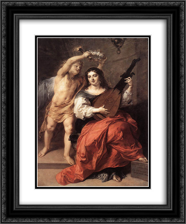 Harmony and Marriage 20x24 Black Ornate Wood Framed Art Print Poster with Double Matting by Thulden, Theodoor van