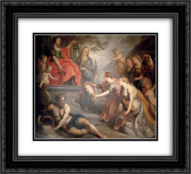 The Justice of the High Court 22x20 Black Ornate Wood Framed Art Print Poster with Double Matting by Thulden, Theodoor van