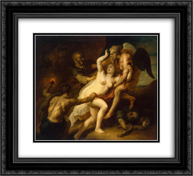Time Reveals the Truth 22x20 Black Ornate Wood Framed Art Print Poster with Double Matting by Thulden, Theodoor van