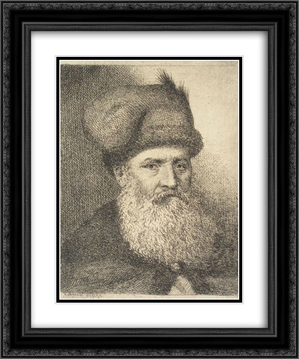 Boyar 20x24 Black Ornate Wood Framed Art Print Poster with Double Matting by Aman, Theodor