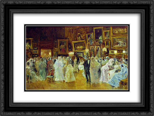 Costume Party in the Workshop 24x18 Black Ornate Wood Framed Art Print Poster with Double Matting by Aman, Theodor