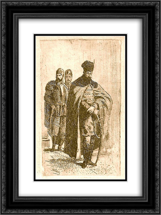 Michael the Brave 18x24 Black Ornate Wood Framed Art Print Poster with Double Matting by Aman, Theodor