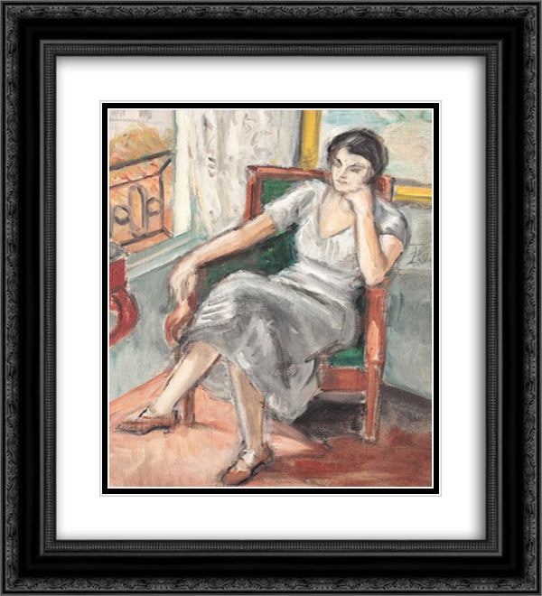 Interior din atelierul din Place Dauphine 20x22 Black Ornate Wood Framed Art Print Poster with Double Matting by Pallady, Theodor