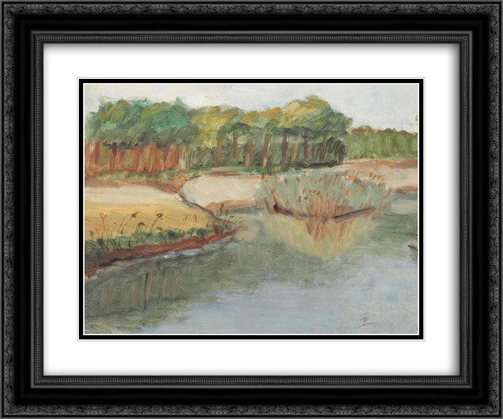 Lakeshore 24x20 Black Ornate Wood Framed Art Print Poster with Double Matting by Pallady, Theodor