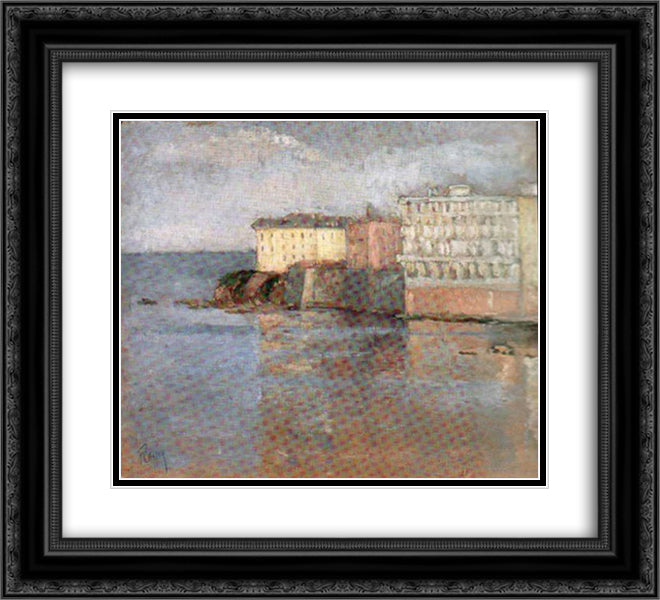 Landscape (Constantza) 22x20 Black Ornate Wood Framed Art Print Poster with Double Matting by Pallady, Theodor