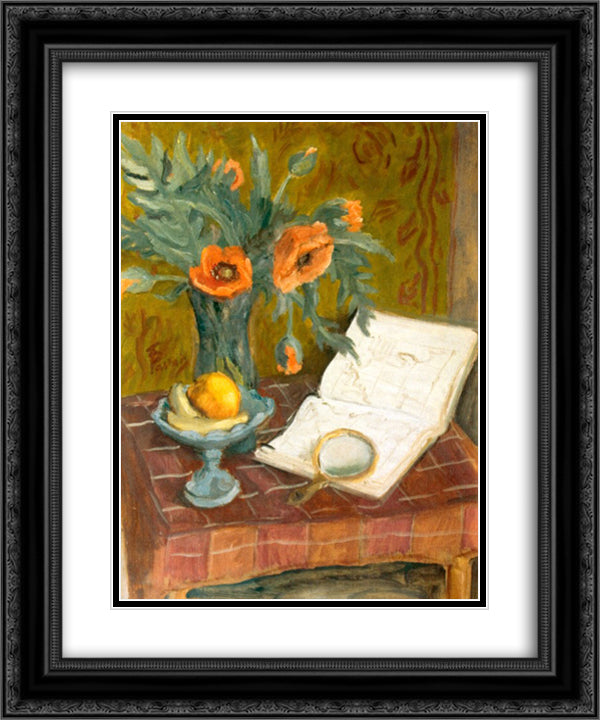 Poppy Flowers 20x24 Black Ornate Wood Framed Art Print Poster with Double Matting by Pallady, Theodor