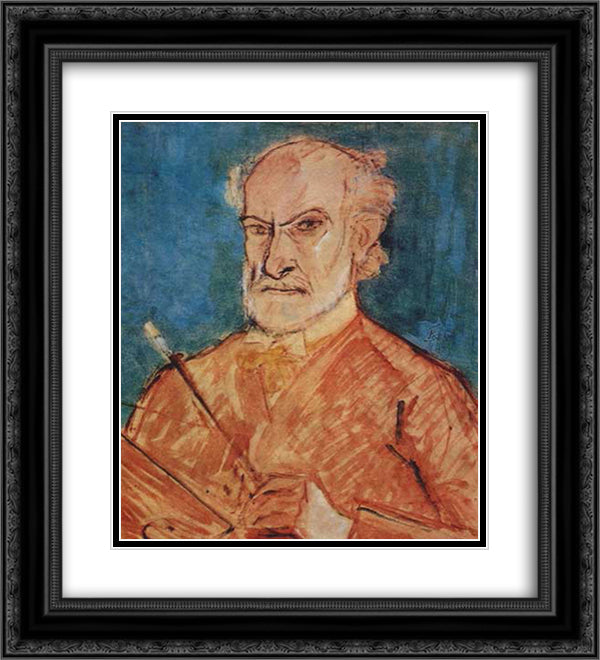 Self - Portrait 20x22 Black Ornate Wood Framed Art Print Poster with Double Matting by Pallady, Theodor
