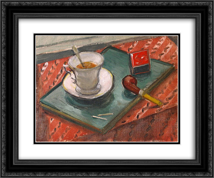 Still Life 24x20 Black Ornate Wood Framed Art Print Poster with Double Matting by Pallady, Theodor