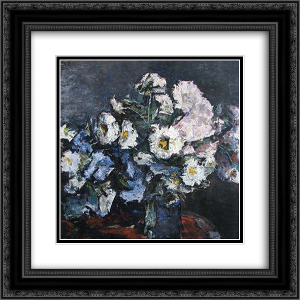 Still Life With Flowers 20x20 Black Ornate Wood Framed Art Print Poster with Double Matting by Pallady, Theodor