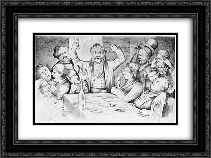 17th of May Norwegian Constitution Day 17 De Mai 24x18 Black Ornate Wood Framed Art Print Poster with Double Matting by Kittelsen, Theodor Severin