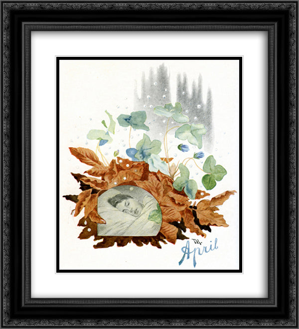 April 20x22 Black Ornate Wood Framed Art Print Poster with Double Matting by Kittelsen, Theodor Severin