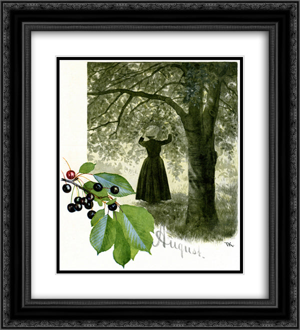 August 20x22 Black Ornate Wood Framed Art Print Poster with Double Matting by Kittelsen, Theodor Severin