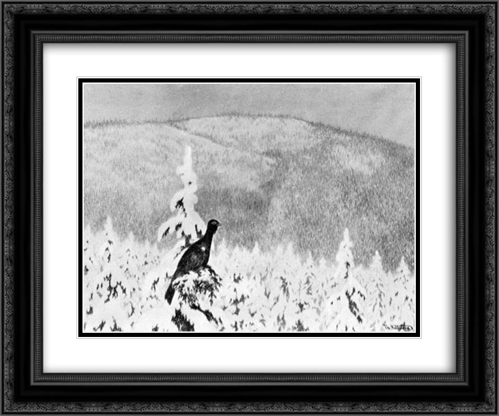 Det Sner Og Det Sner 24x20 Black Ornate Wood Framed Art Print Poster with Double Matting by Kittelsen, Theodor Severin