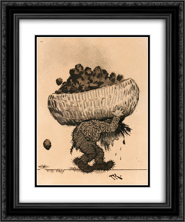 Dra En Lort Sa Jeg 20x24 Black Ornate Wood Framed Art Print Poster with Double Matting by Kittelsen, Theodor Severin