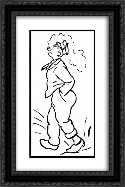 Faen til kar 16x24 Black Ornate Wood Framed Art Print Poster with Double Matting by Kittelsen, Theodor Severin