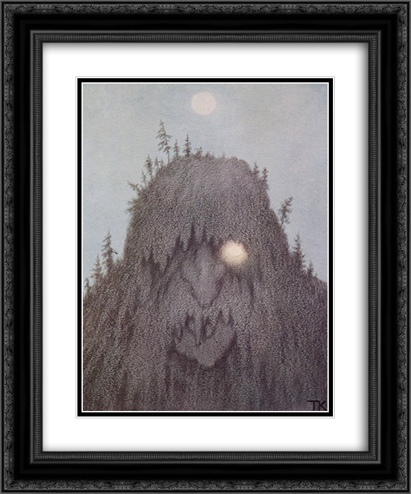 Forest Troll 20x24 Black Ornate Wood Framed Art Print Poster with Double Matting by Kittelsen, Theodor Severin