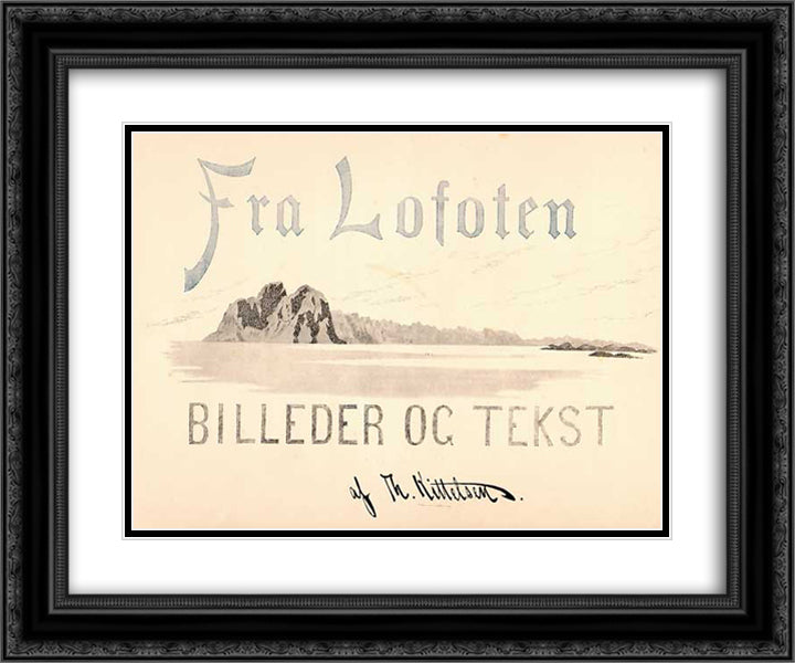 Fra Lofoten Cover Page 24x20 Black Ornate Wood Framed Art Print Poster with Double Matting by Kittelsen, Theodor Severin