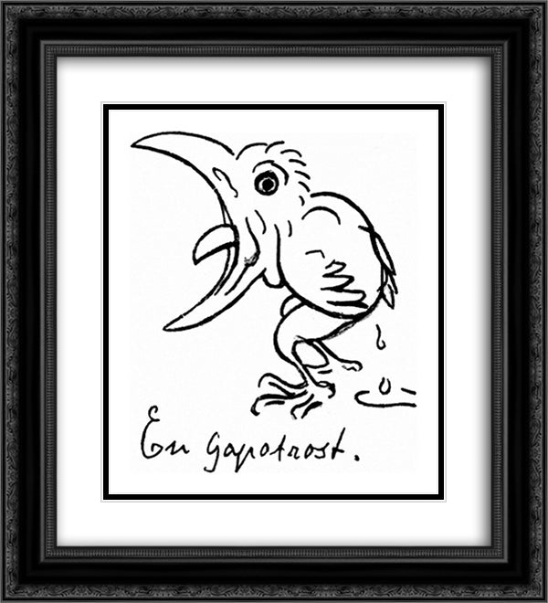 Gapotrost en 20x22 Black Ornate Wood Framed Art Print Poster with Double Matting by Kittelsen, Theodor Severin