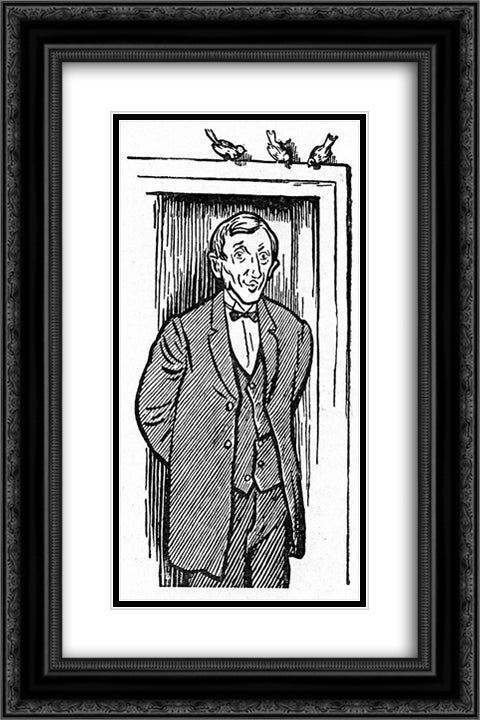 Grynaas Ole Pedersen 16x24 Black Ornate Wood Framed Art Print Poster with Double Matting by Kittelsen, Theodor Severin