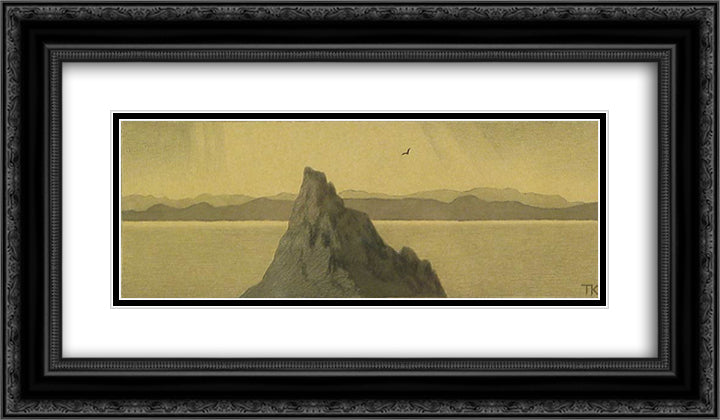 Gutten Som Gjorde Sig Til Loeve Falk Og Myre 24x14 Black Ornate Wood Framed Art Print Poster with Double Matting by Kittelsen, Theodor Severin