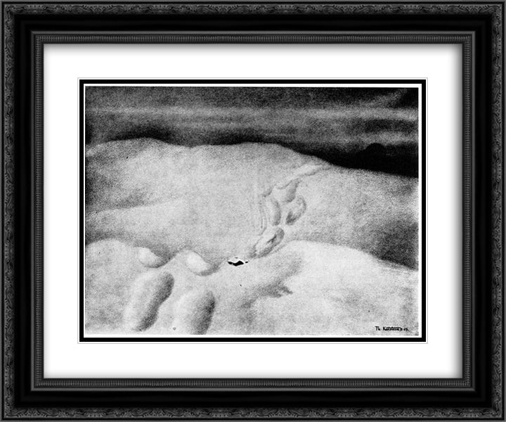 Haa Var Detta For Nokko 24x20 Black Ornate Wood Framed Art Print Poster with Double Matting by Kittelsen, Theodor Severin