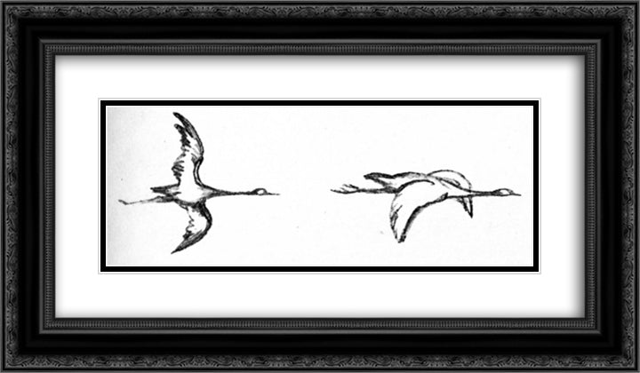 Heggren 24x14 Black Ornate Wood Framed Art Print Poster with Double Matting by Kittelsen, Theodor Severin