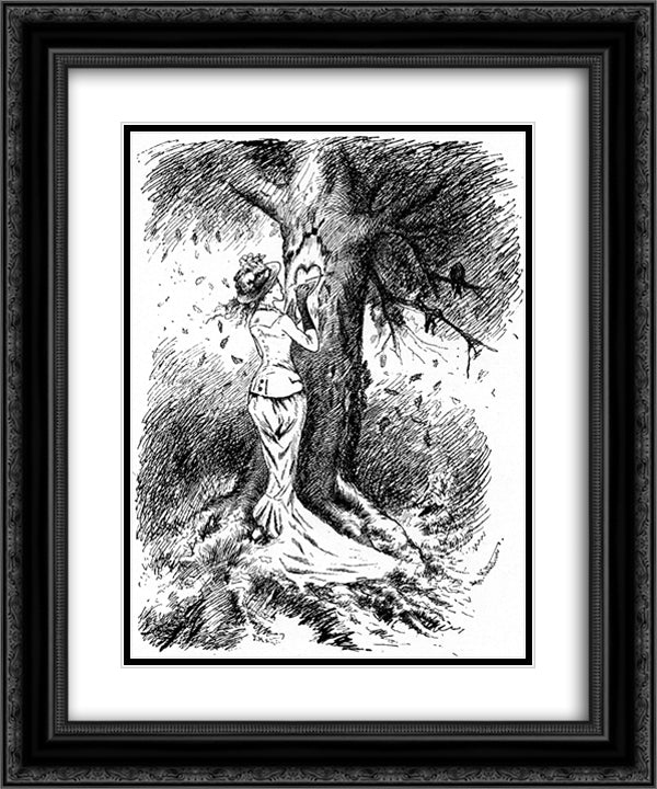 Hoest 20x24 Black Ornate Wood Framed Art Print Poster with Double Matting by Kittelsen, Theodor Severin