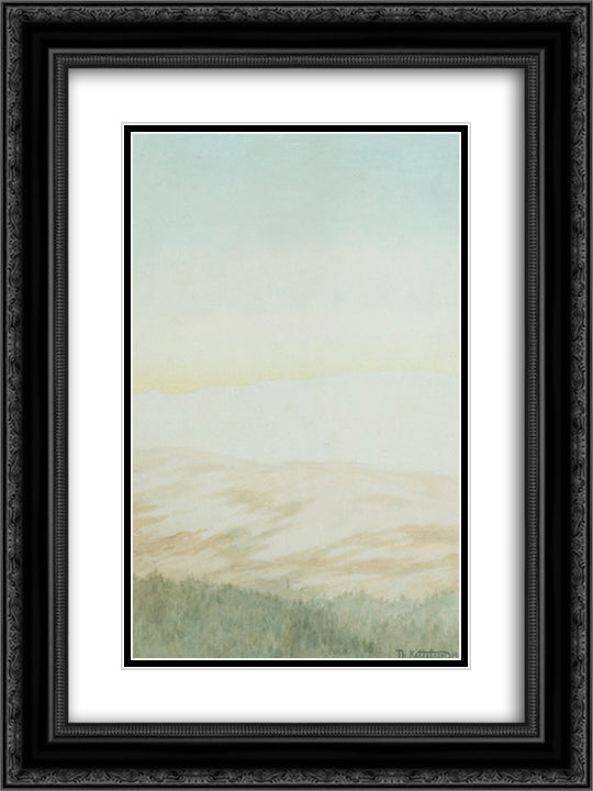 Hoeyfjell 18x24 Black Ornate Wood Framed Art Print Poster with Double Matting by Kittelsen, Theodor Severin