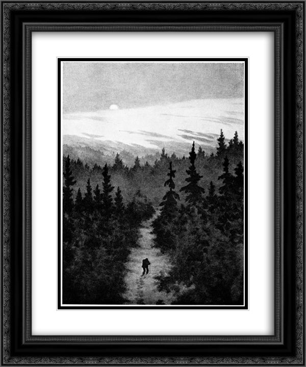 Husmann 20x24 Black Ornate Wood Framed Art Print Poster with Double Matting by Kittelsen, Theodor Severin
