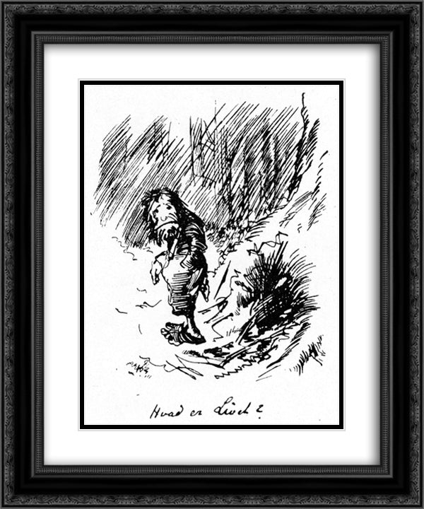 Hvad Er Divel 20x24 Black Ornate Wood Framed Art Print Poster with Double Matting by Kittelsen, Theodor Severin