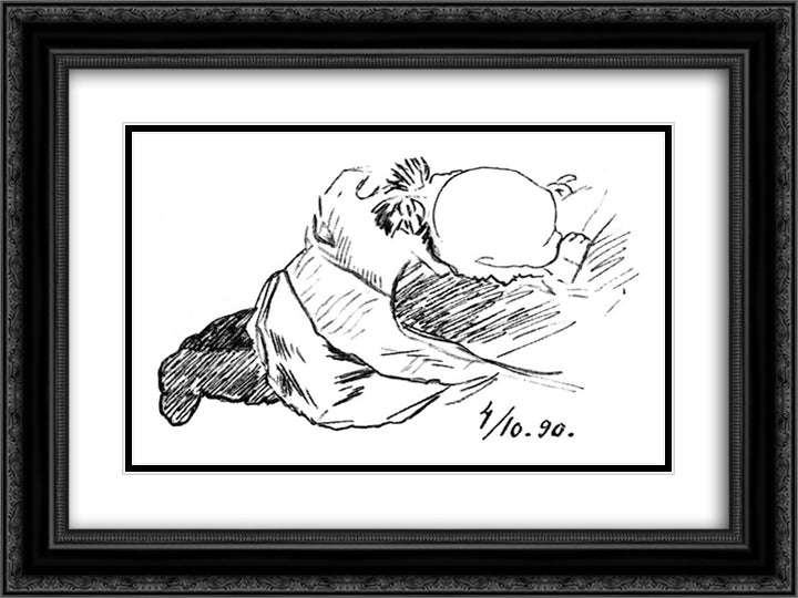 ingrid 03 24x18 Black Ornate Wood Framed Art Print Poster with Double Matting by Kittelsen, Theodor Severin