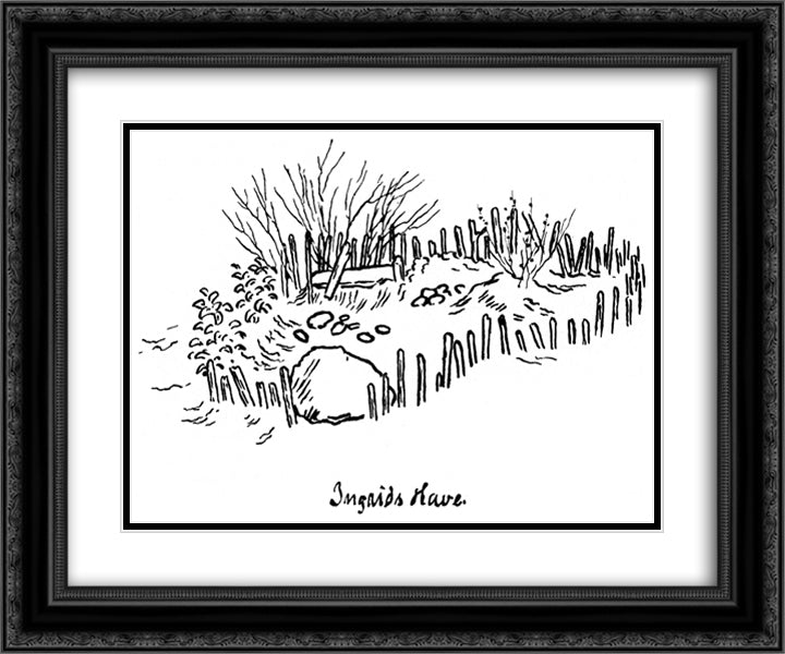 Ingrids have 24x20 Black Ornate Wood Framed Art Print Poster with Double Matting by Kittelsen, Theodor Severin