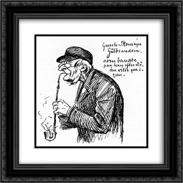 Jerusamels Skomaker 20x20 Black Ornate Wood Framed Art Print Poster with Double Matting by Kittelsen, Theodor Severin