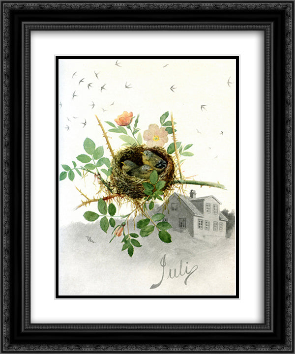 July 20x24 Black Ornate Wood Framed Art Print Poster with Double Matting by Kittelsen, Theodor Severin