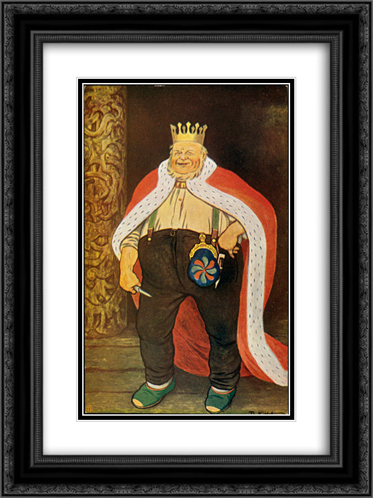 King 18x24 Black Ornate Wood Framed Art Print Poster with Double Matting by Kittelsen, Theodor Severin