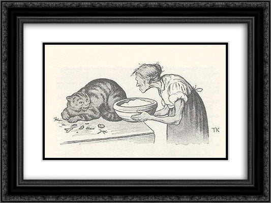 Kjetta Som Var Saa Fael Til Aa Ete 24x18 Black Ornate Wood Framed Art Print Poster with Double Matting by Kittelsen, Theodor Severin