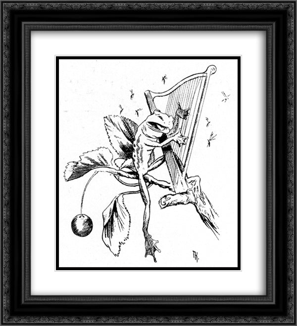 Krigen Mellom Froskene Og Musene 14 20x22 Black Ornate Wood Framed Art Print Poster with Double Matting by Kittelsen, Theodor Severin