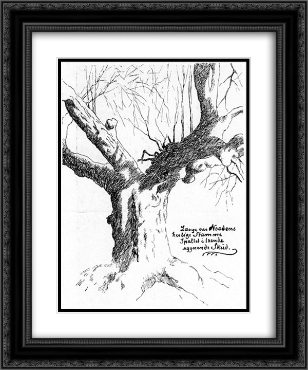 Lange Var Nordens Herlige Stamme 20x24 Black Ornate Wood Framed Art Print Poster with Double Matting by Kittelsen, Theodor Severin