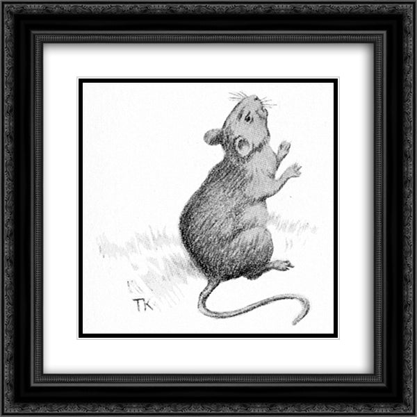 Mouse 20x20 Black Ornate Wood Framed Art Print Poster with Double Matting by Kittelsen, Theodor Severin