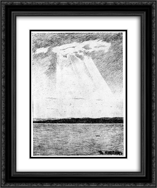 Norge Norge 20x24 Black Ornate Wood Framed Art Print Poster with Double Matting by Kittelsen, Theodor Severin
