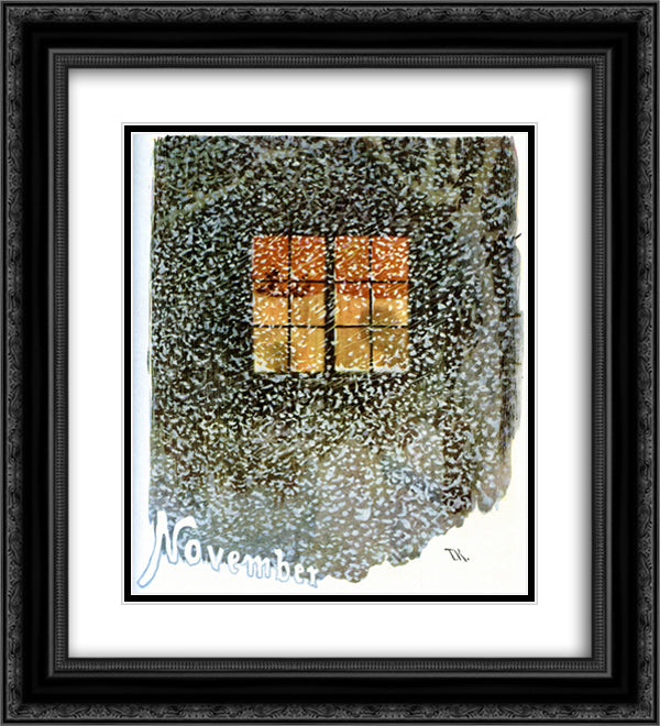 November 20x22 Black Ornate Wood Framed Art Print Poster with Double Matting by Kittelsen, Theodor Severin