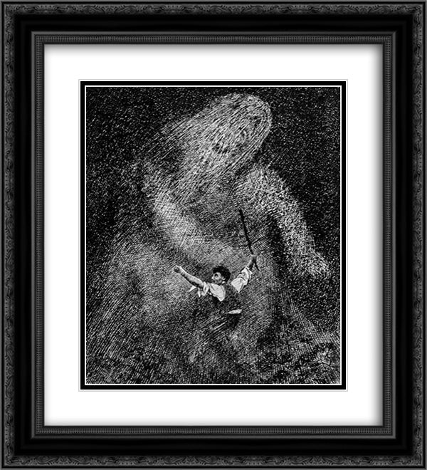 Peer Gynt 03 20x22 Black Ornate Wood Framed Art Print Poster with Double Matting by Kittelsen, Theodor Severin