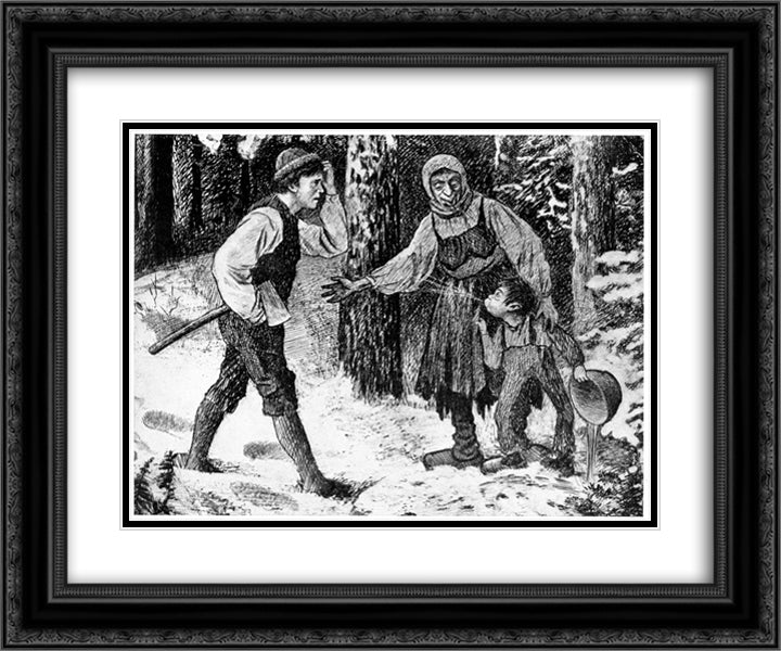 Peer Gynt 04 24x20 Black Ornate Wood Framed Art Print Poster with Double Matting by Kittelsen, Theodor Severin