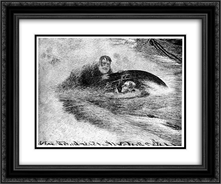 Peer Gynt 06 24x20 Black Ornate Wood Framed Art Print Poster with Double Matting by Kittelsen, Theodor Severin