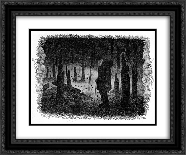 Peer Gynt 07 24x20 Black Ornate Wood Framed Art Print Poster with Double Matting by Kittelsen, Theodor Severin