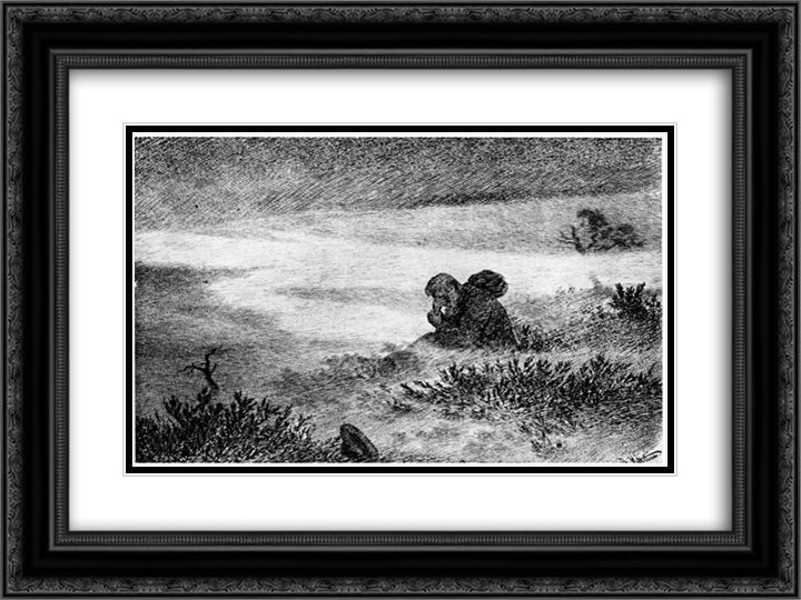Peer Gynt 11 24x18 Black Ornate Wood Framed Art Print Poster with Double Matting by Kittelsen, Theodor Severin
