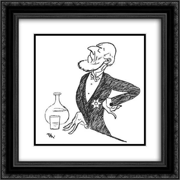 Smeden Og Bageren 20x20 Black Ornate Wood Framed Art Print Poster with Double Matting by Kittelsen, Theodor Severin
