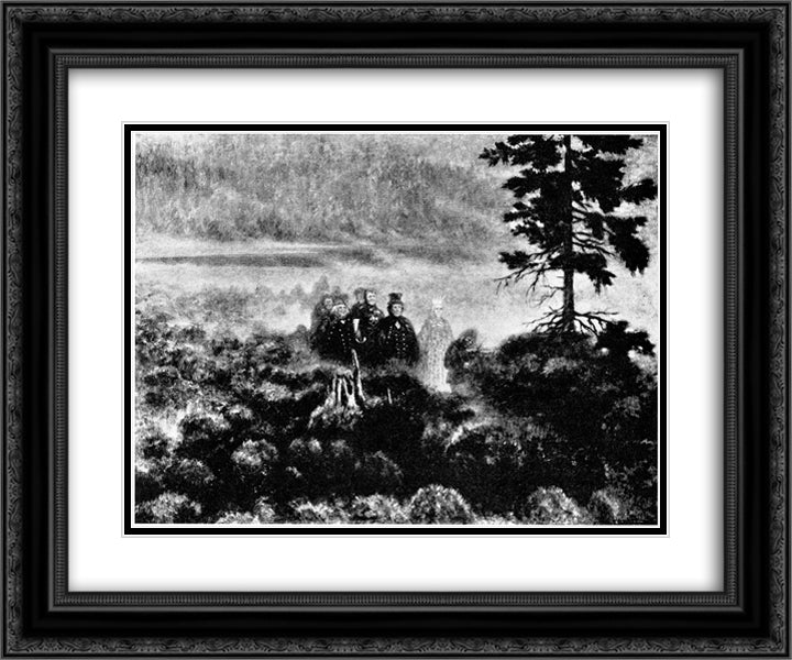 Tussebryllup 24x20 Black Ornate Wood Framed Art Print Poster with Double Matting by Kittelsen, Theodor Severin
