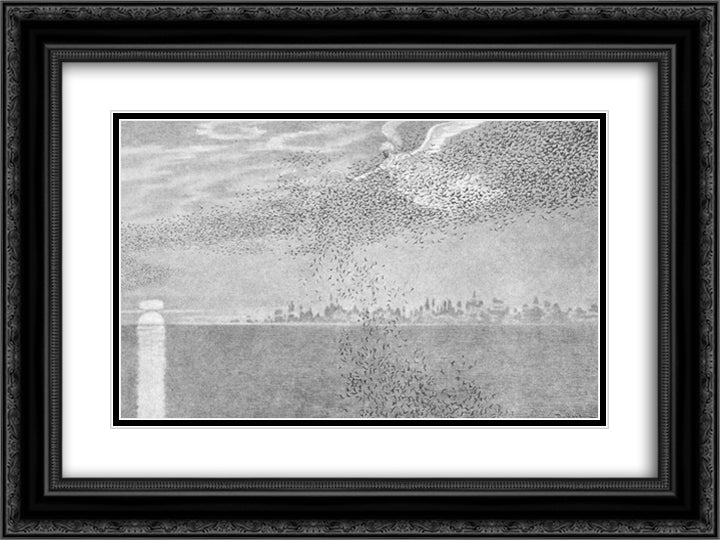 Vision 24x18 Black Ornate Wood Framed Art Print Poster with Double Matting by Kittelsen, Theodor Severin