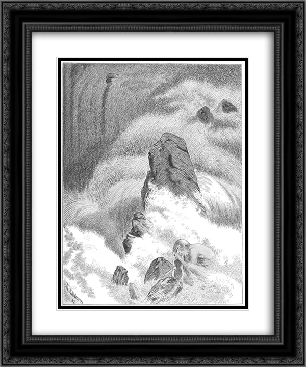 Waterspirit 20x24 Black Ornate Wood Framed Art Print Poster with Double Matting by Kittelsen, Theodor Severin